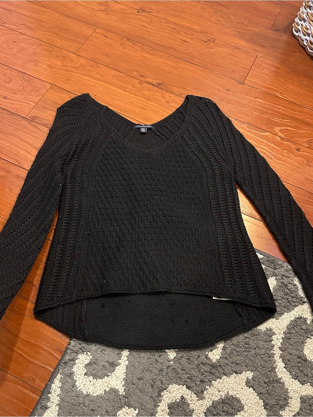 American Eagle Black Women's Knit Scoop Neck Sweater - size XS